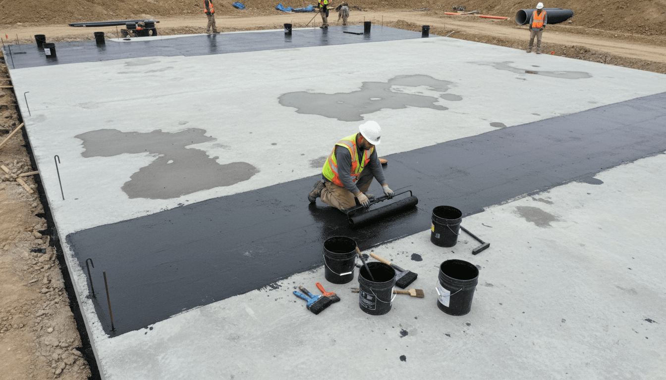 Underground slab waterproofing installation