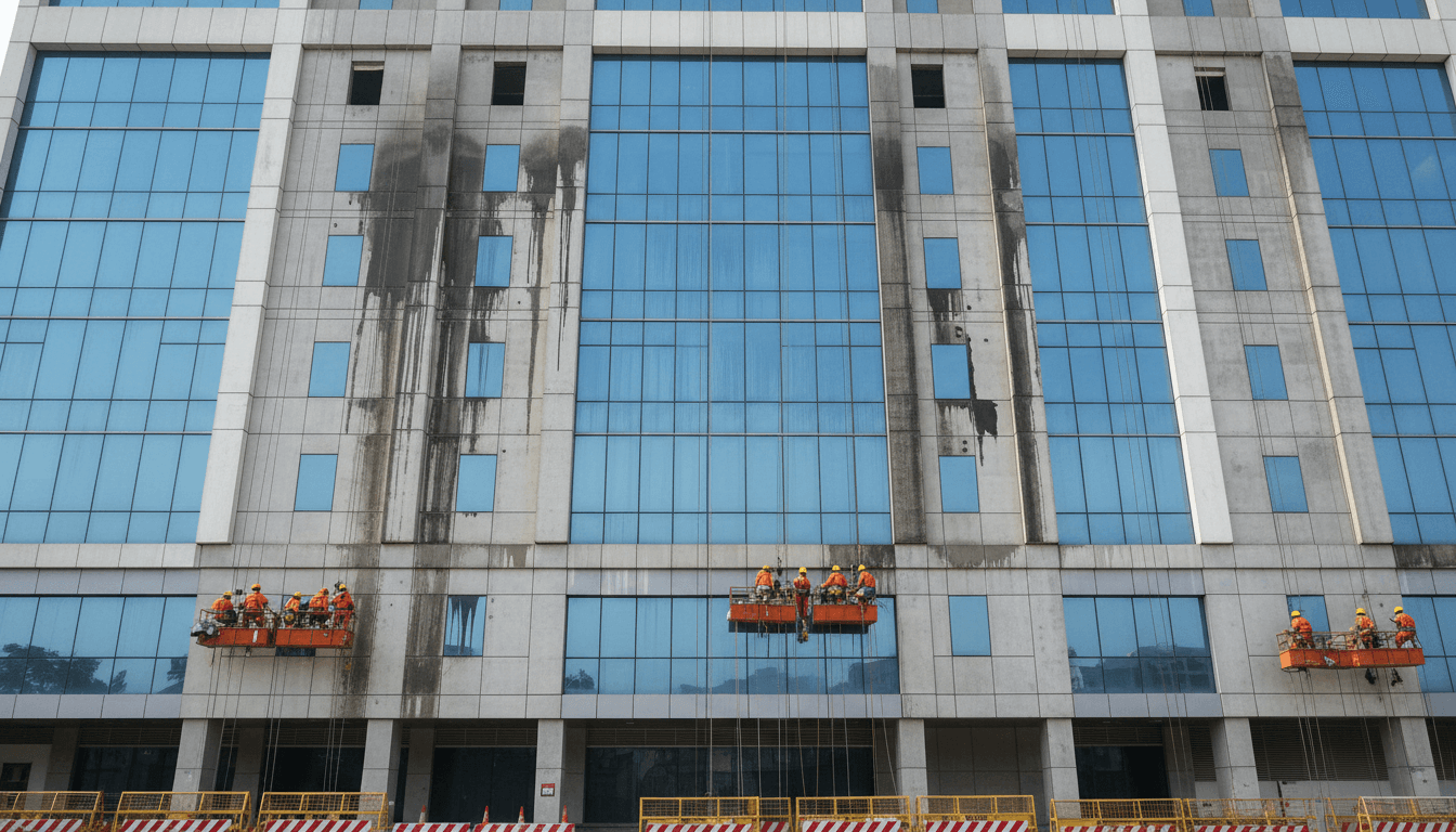 Commercial building waterproofing project