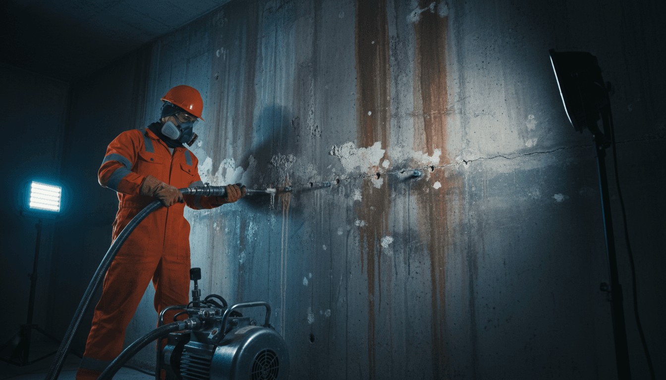 Basement injection grouting treatment
