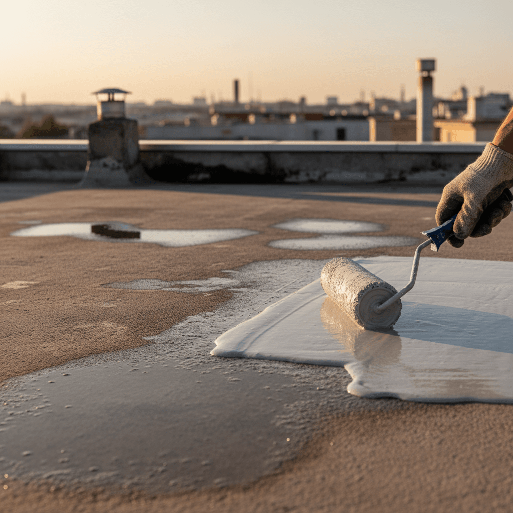 Terrace waterproofing PU coating application